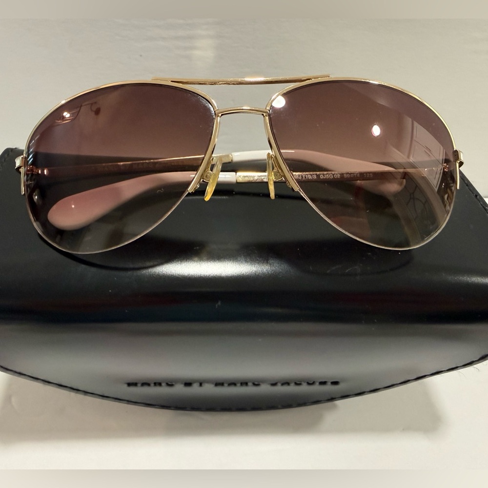 Marc by Marc Jacobs Women’s Rimless Aviators MMJ 119/S - Gold /White - Picture 2 of 15